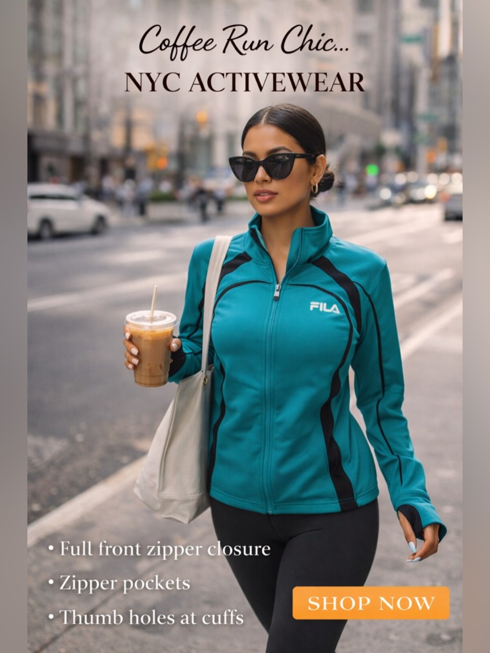 FILA Sport Teal Zip-Up Performance Jacket
